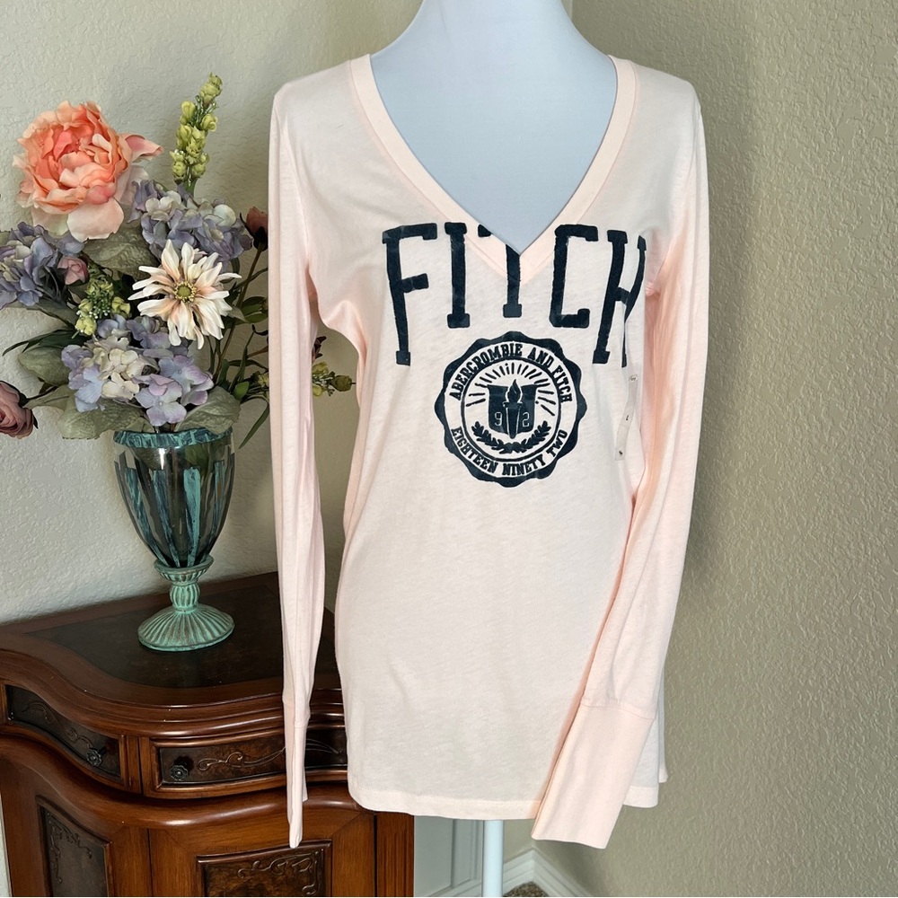 Abercrombie & Fitch Long Sleeve V Neck Tee - Picture 2 of 10